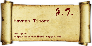 Havran Tiborc névjegykártya